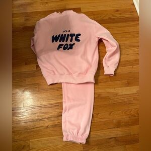 White Fox Boutique Pink Sweatshirt and Joggers Set